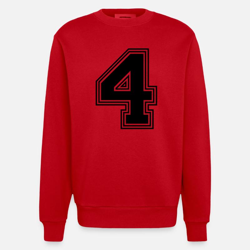 4_Nummer_4_(s31) - Heavyweight Oversized Organic Crew Neck Made in EU - Rot