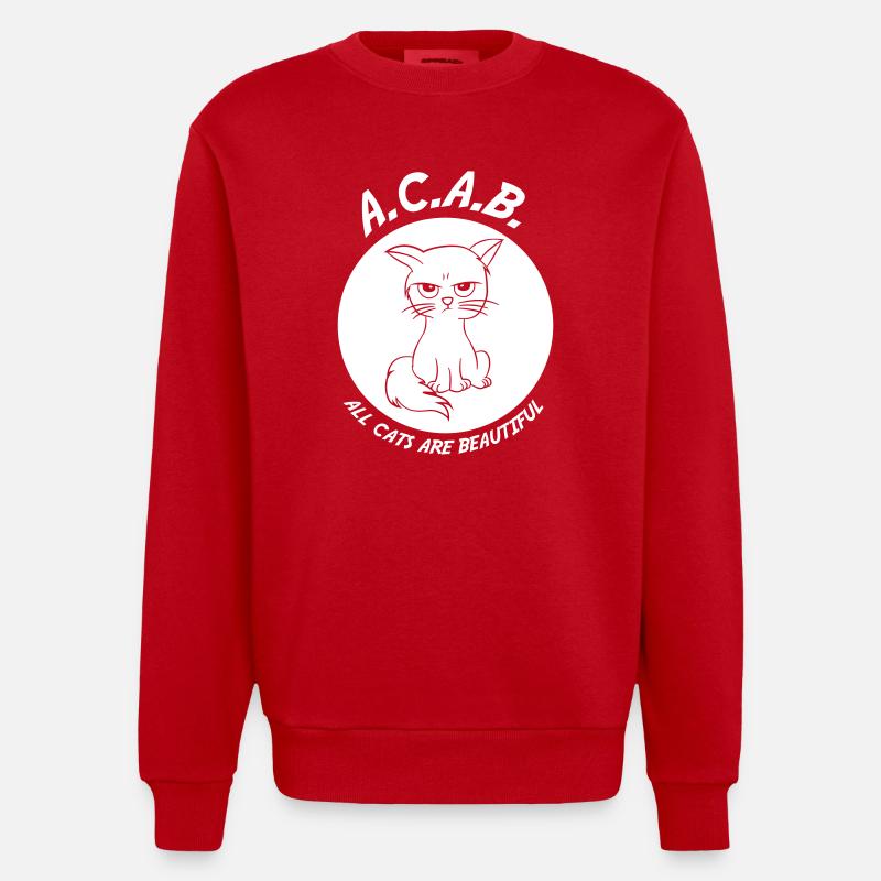All cats are beautiful - Heavyweight Oversized Organic Crew Neck Made in EU - Rot
