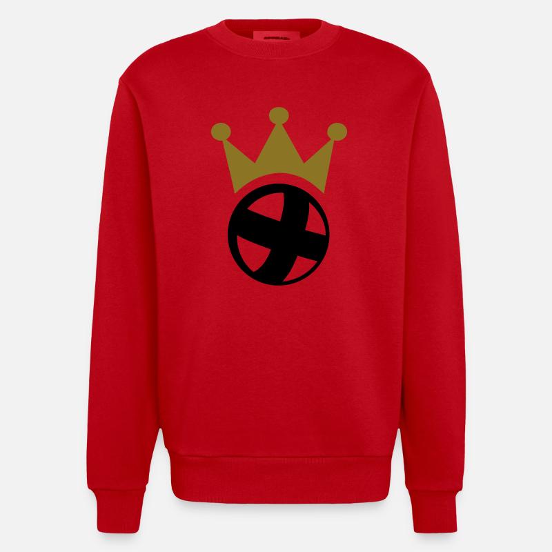 Cycle ball - Heavyweight Oversized Organic Crew Neck Made in EU - red