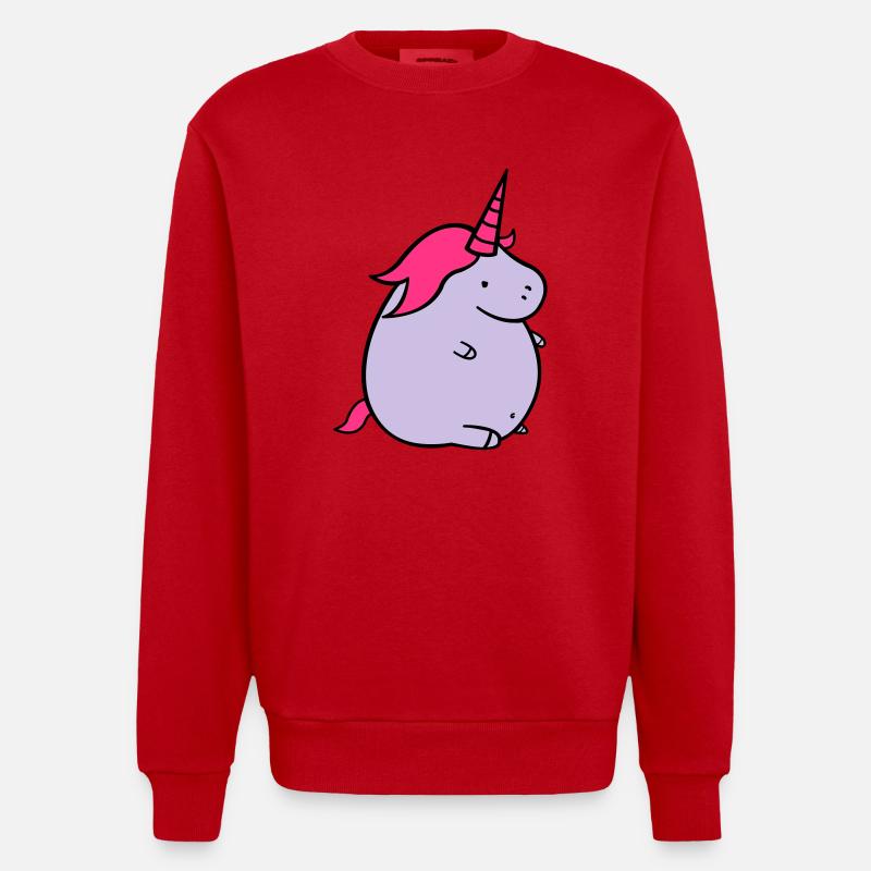 fat_unicorn_02 - Sweat bio épais oversize fabriqué en UE - rouge