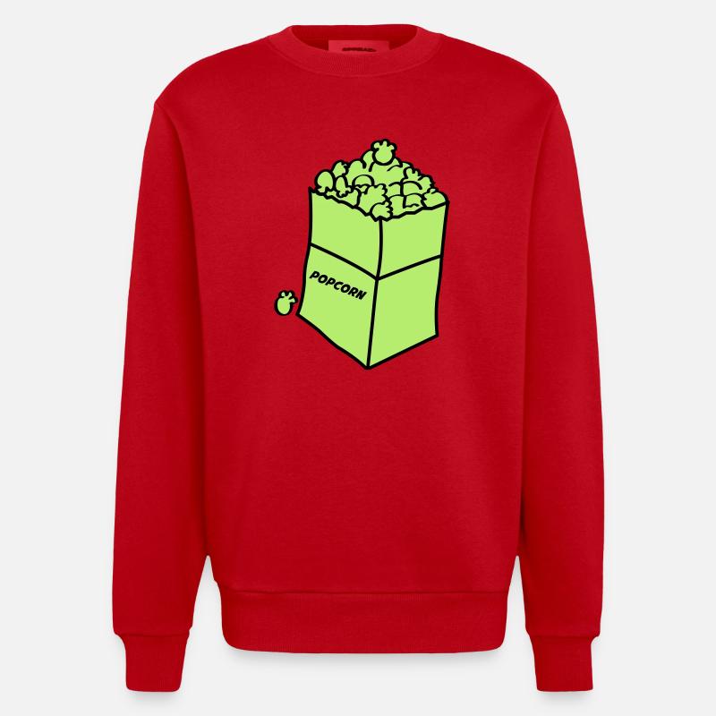 Maïs soufflé 2 - Sweat bio épais oversize fabriqué en UE - rouge