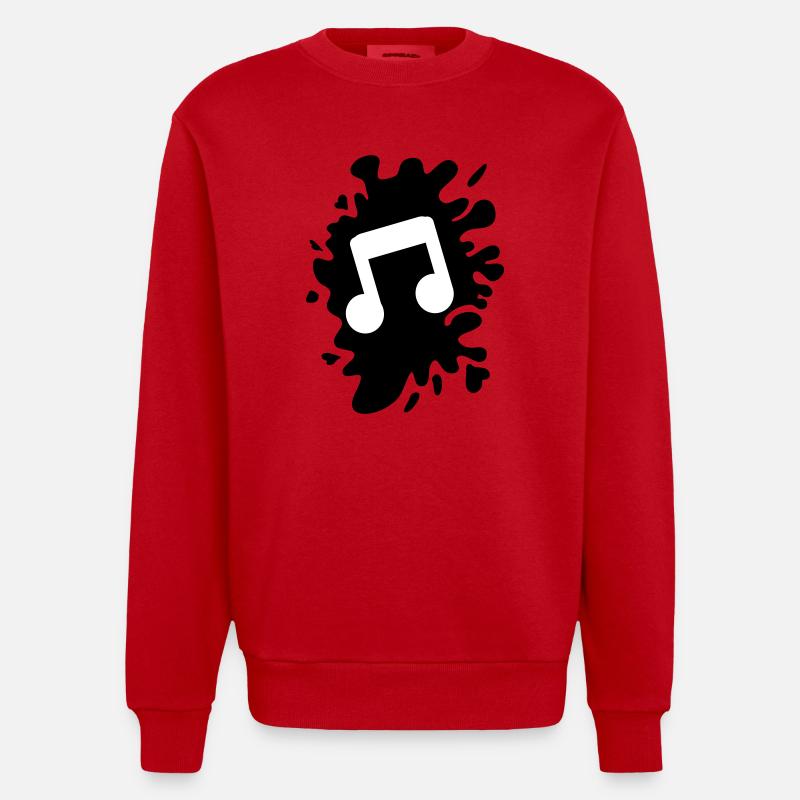 note de musique blob - Sweat bio épais oversize fabriqué en UE - rouge