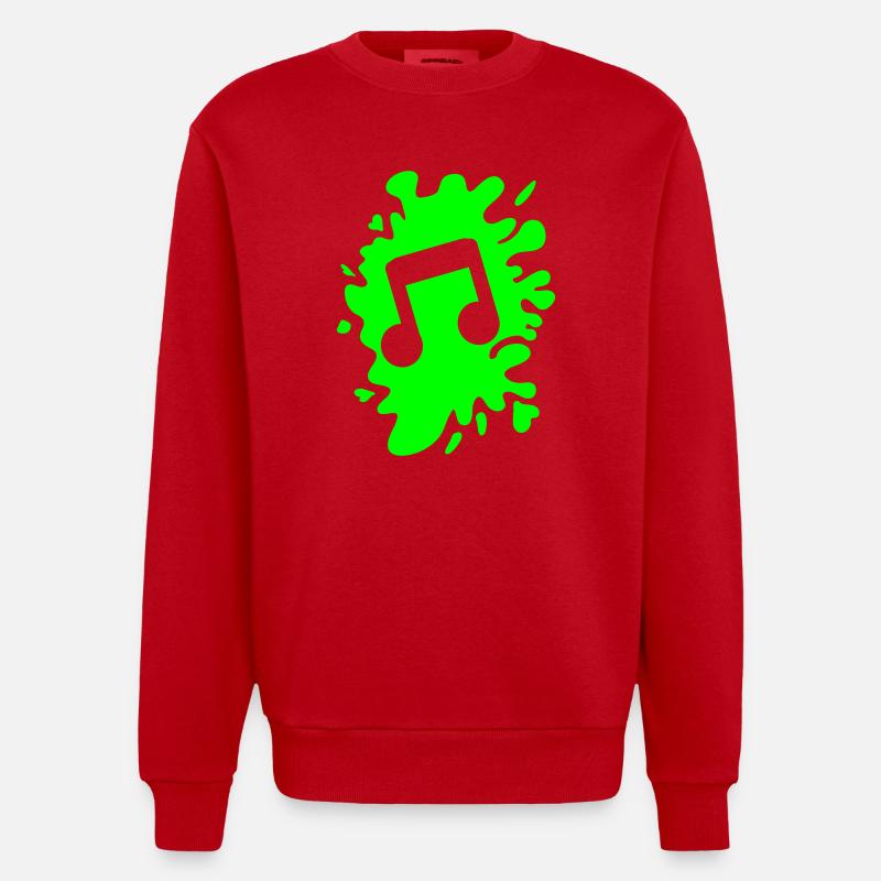 Blobs de notes de musique - Sweat bio épais oversize fabriqué en UE - rouge