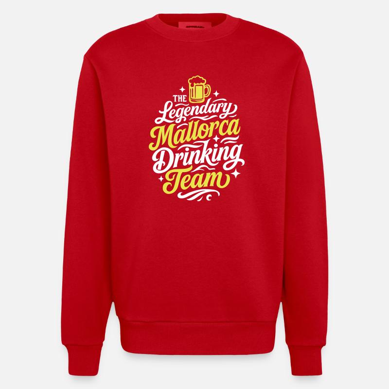 Mallorca Drinking Team - Sweat bio épais oversize fabriqué en UE - rouge