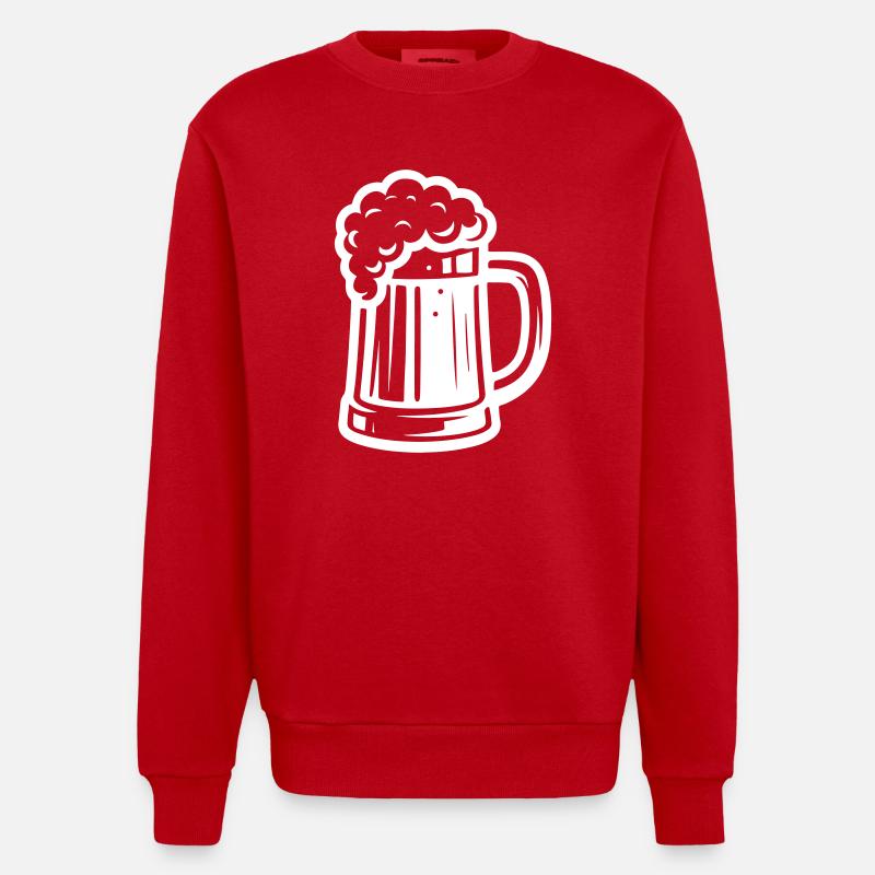 Bierglas Symbol Bier - Heavyweight Oversized Organic Crew Neck Made in EU - Rot