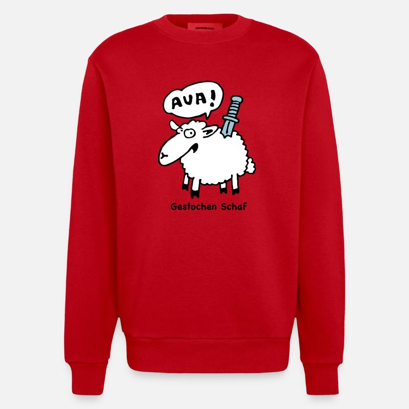 gestochen_schaf - Sweat bio épais oversize fabriqué en UE - rouge