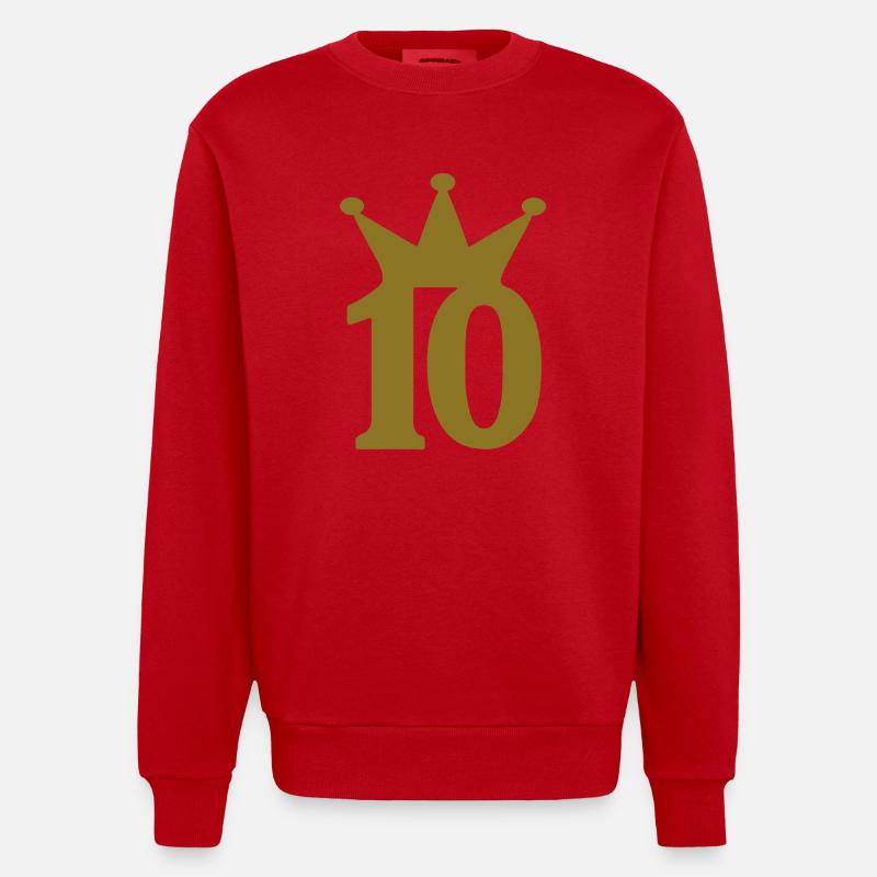 10 couronne c1w7 - Sweat bio épais oversize fabriqué en UE - rouge