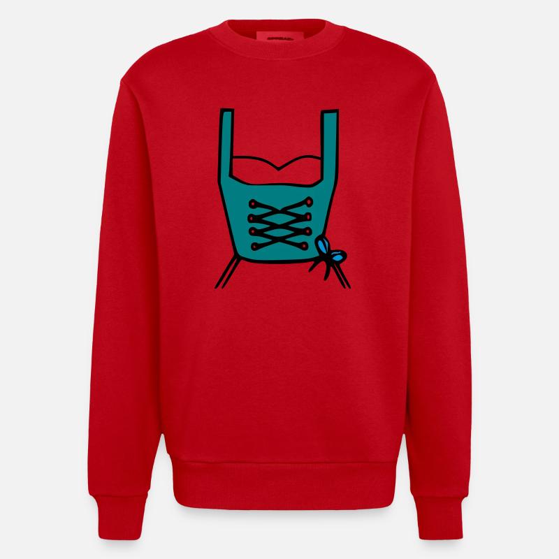 Dirndl - Heavyweight Oversized Organic Crew Neck Made in EU - Rot