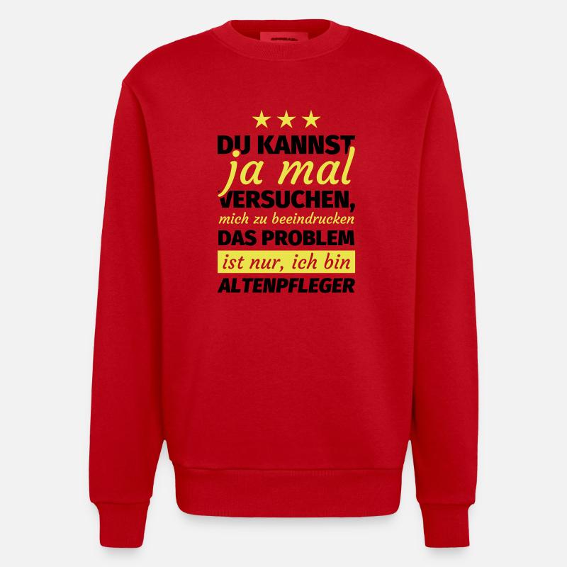 Altenpfleger Geschenk - Heavyweight Oversized Organic Crew Neck Made in EU - Rot
