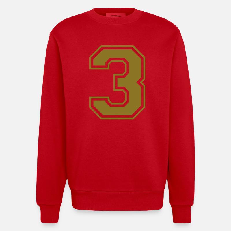 nummer - 3 - Heavyweight Oversized Organic Crew Neck Made in EU - Rot