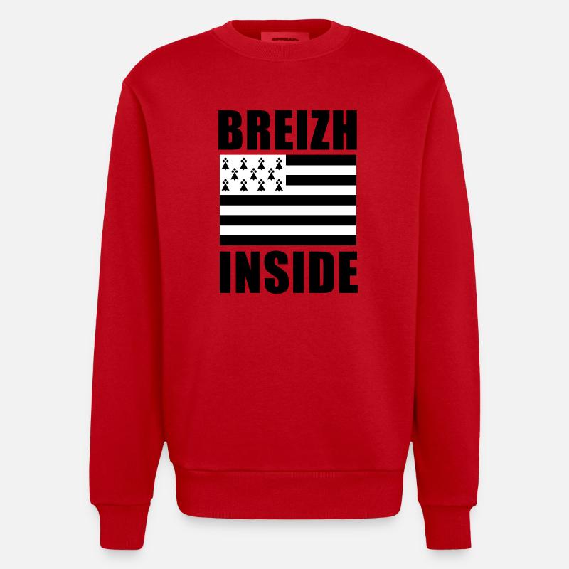 Breizh inside drapeau - Sweat bio épais oversize fabriqué en UE - rouge