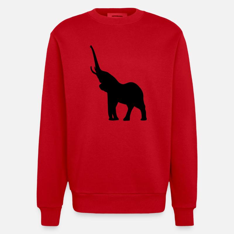 Elephant - Elefant - Heavyweight Oversized Organic Crew Neck Made in EU - Rot