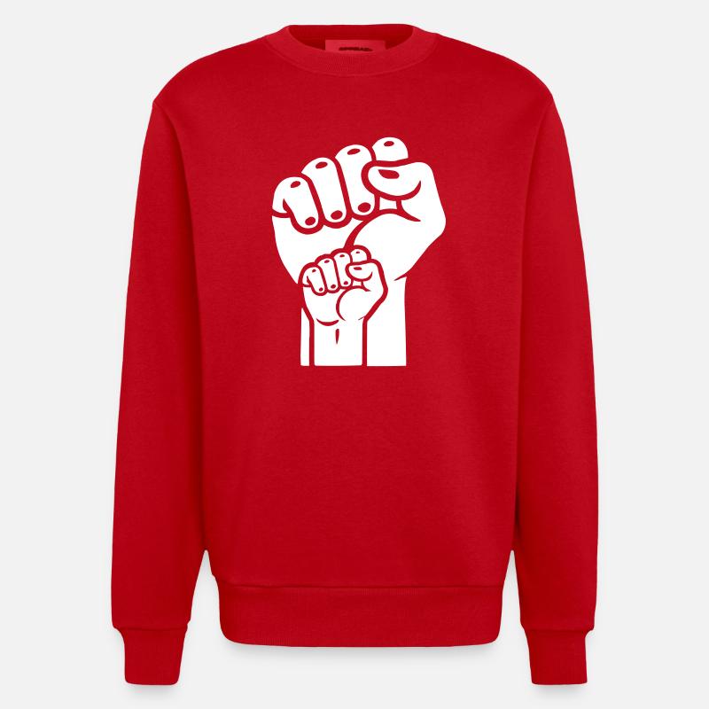 Poing 2 - Sweat bio épais oversize fabriqué en UE - rouge
