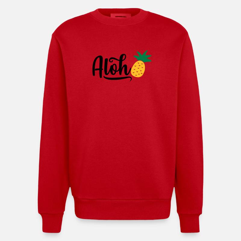 Aloha Ananas - Sweat bio épais oversize fabriqué en UE - rouge