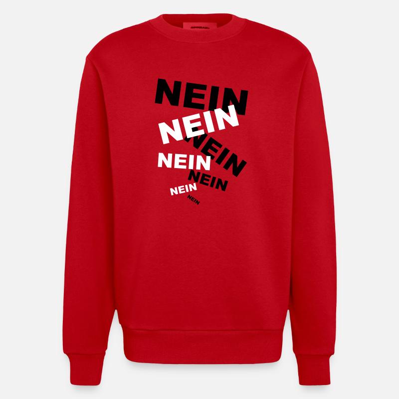 NEIN! - Heavyweight Oversized Organic Crew Neck Made in EU - Rot