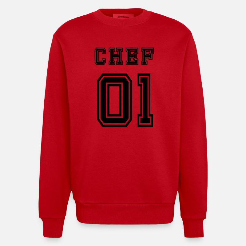 Chef - Heavyweight Oversized Organic Crew Neck Made in EU - Rot