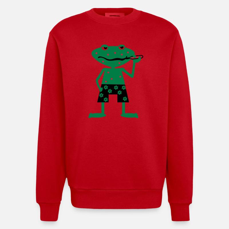 sick frog - Sweat bio épais oversize fabriqué en UE - rouge