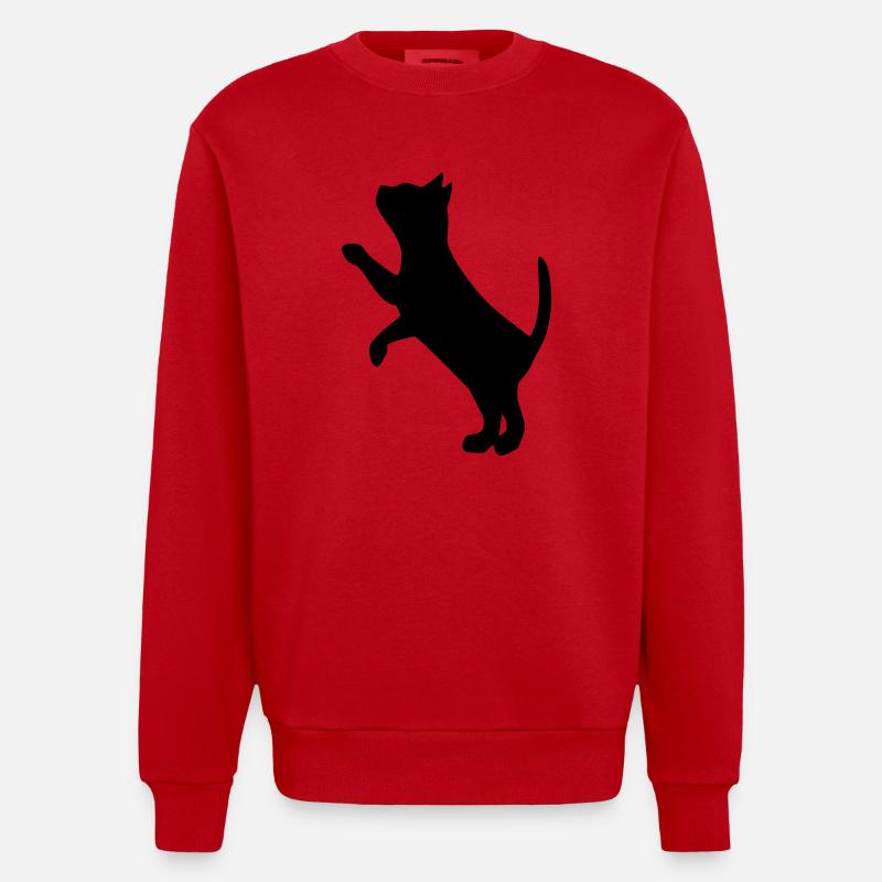 cat2 - Heavyweight Oversized Organic Crew Neck Made in EU - red