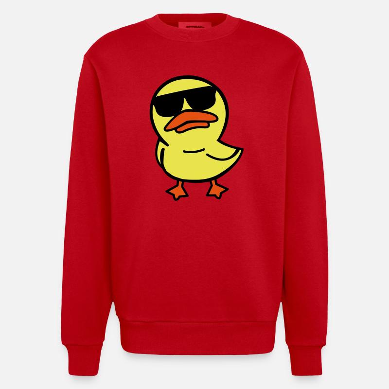 cool_duck_02 - Sweat bio épais oversize fabriqué en UE - rouge