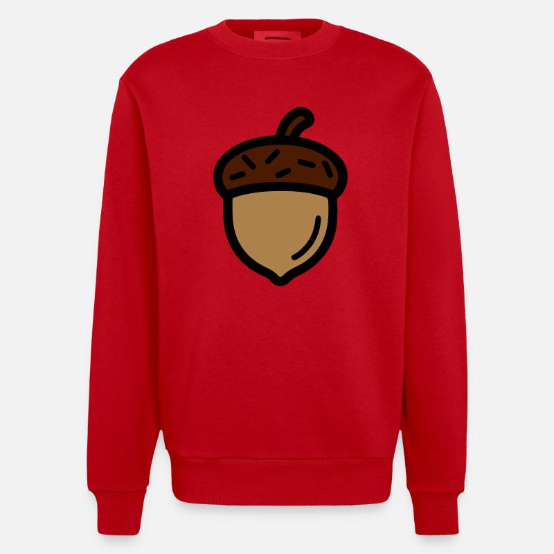 Eichel Herbst Eiche - Heavyweight Oversized Organic Crew Neck Made in EU - Rot