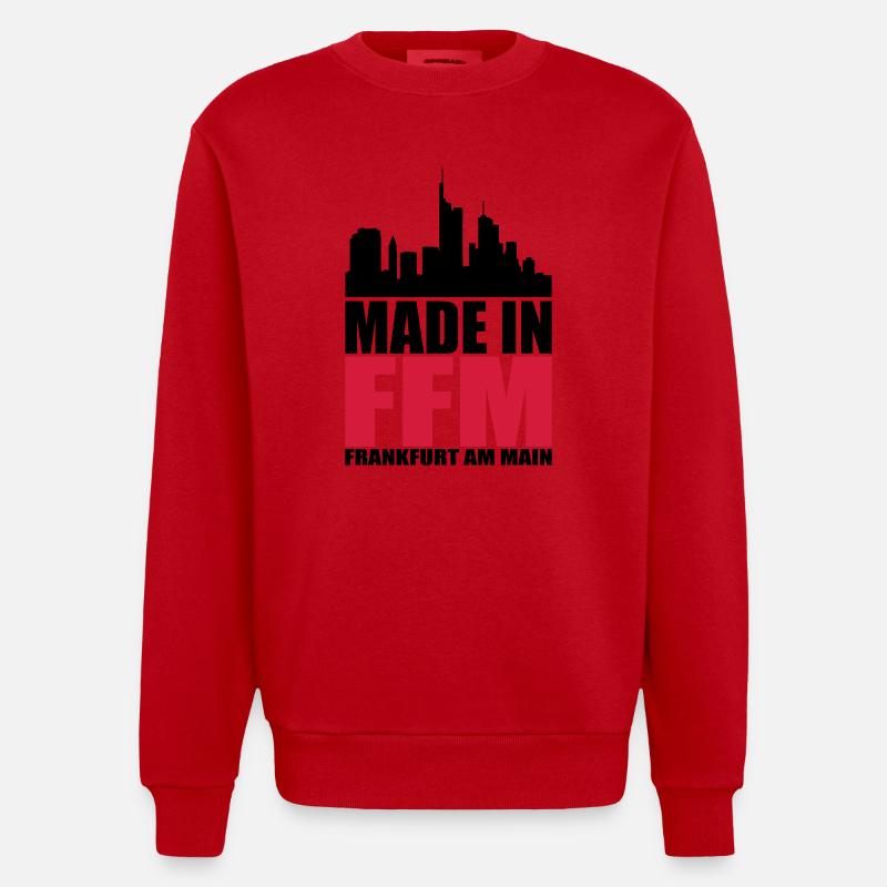 Fait à Francfort - Sweat bio épais oversize fabriqué en UE - rouge