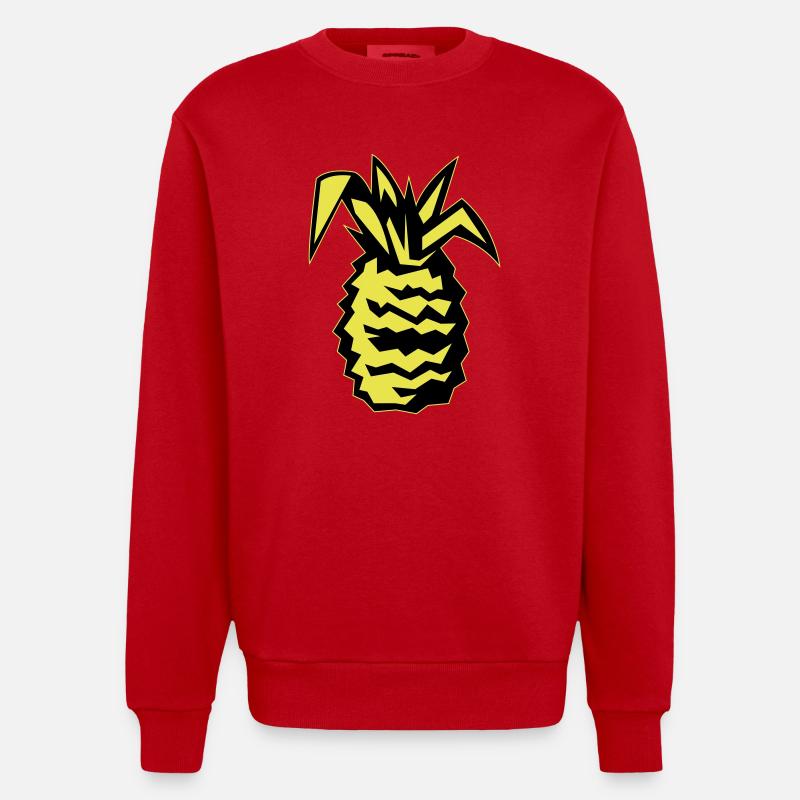 ananas 02 - Heavyweight Oversized Organic Crew Neck Made in EU - Rot