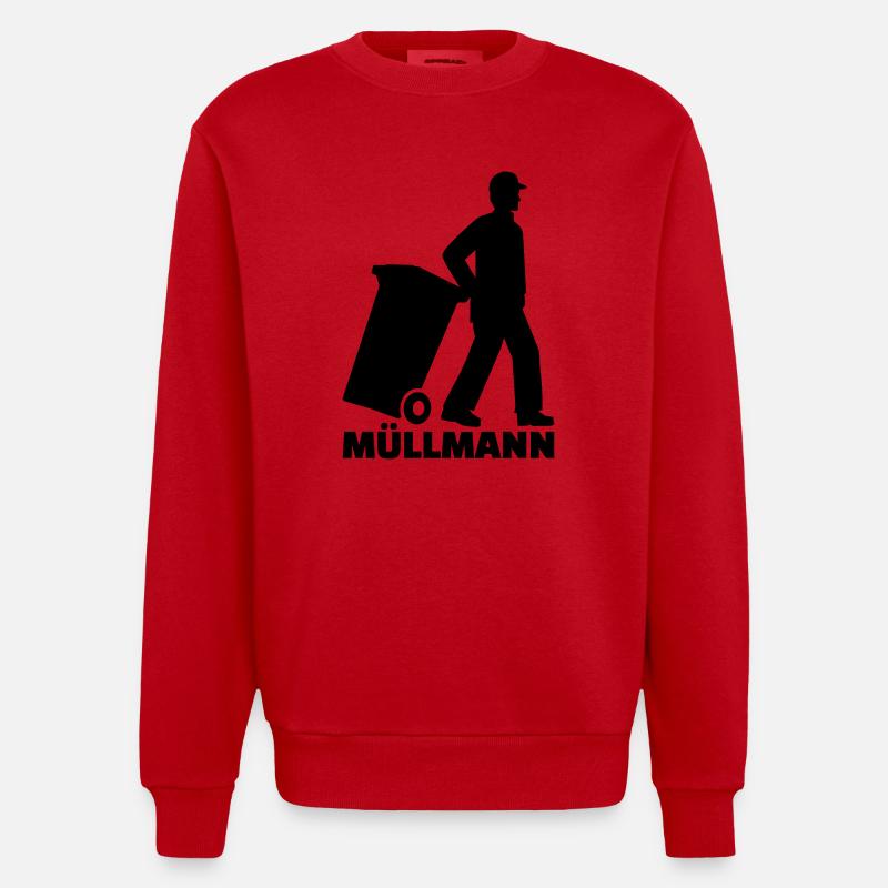 Müllmann - Heavyweight Oversized Organic Crew Neck Made in EU - Rot