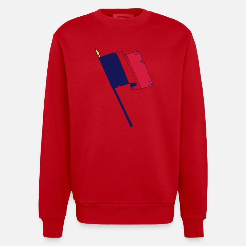 drapeau français - Sweat bio épais oversize fabriqué en UE - rouge