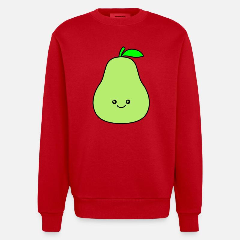 Bande dessinée poire - Sweat bio épais oversize fabriqué en UE - rouge