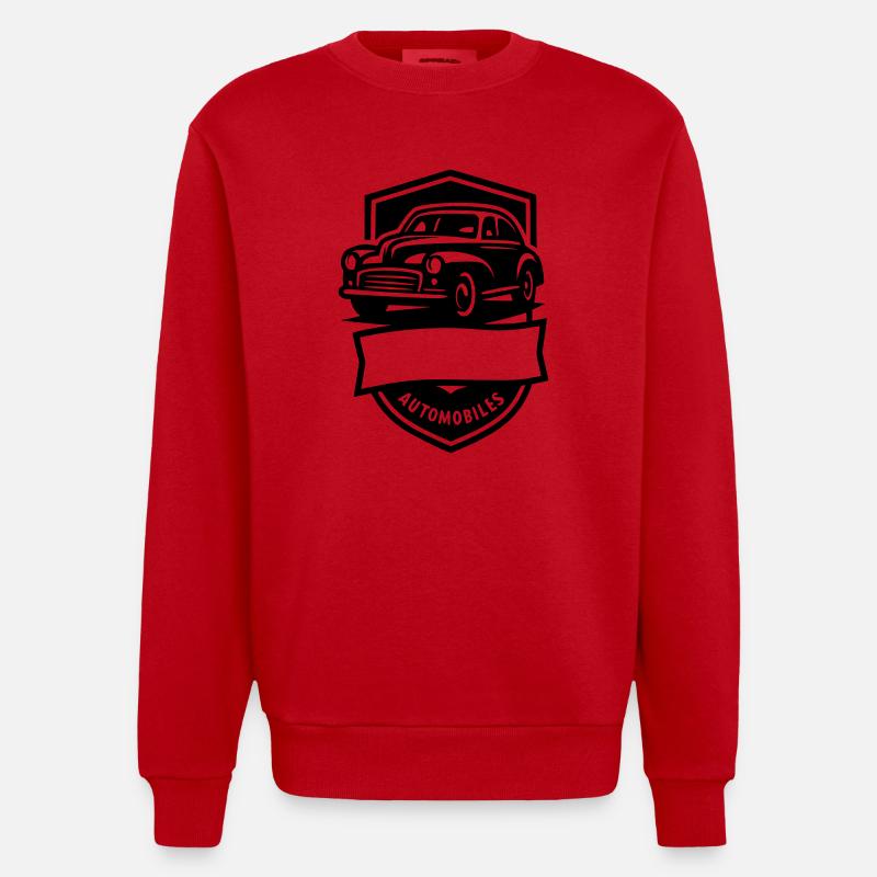 Oldtimer Automobil - Heavyweight Oversized Organic Crew Neck Made in EU - Rot