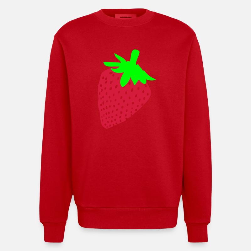 Erdbeere - Heavyweight Oversized Organic Crew Neck Made in EU - Rot