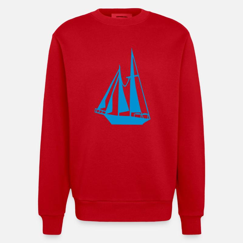 Bateau - Voilier - Sweat bio épais oversize fabriqué en UE - rouge