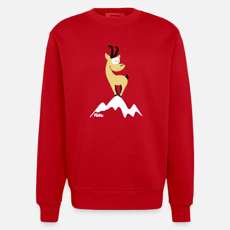 Chamois (c) - Heavyweight Oversized Organic Crew Neck Made in EU - red