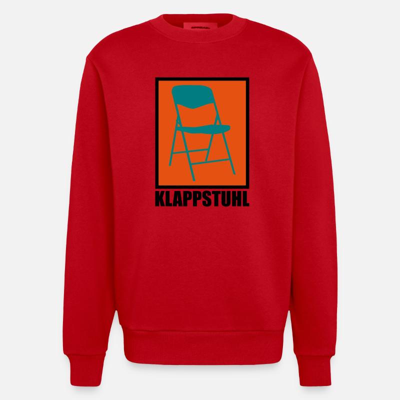 Klappstuhl - Heavyweight Oversized Organic Crew Neck Made in EU - Rot