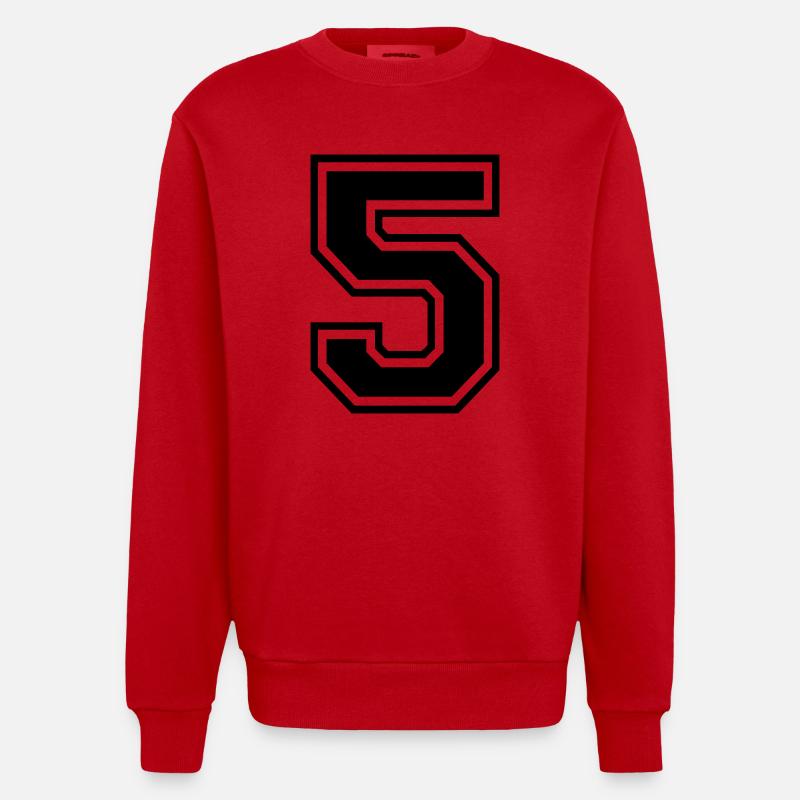 Nummer 5 - Heavyweight Oversized Organic Crew Neck Made in EU - Rot