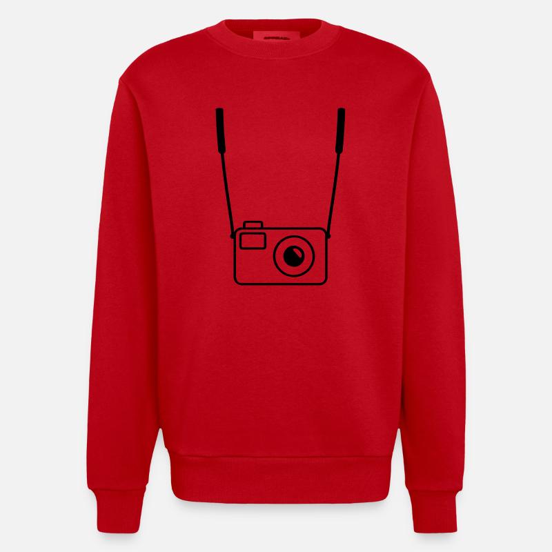 camera - Sweat bio épais oversize fabriqué en UE - rouge
