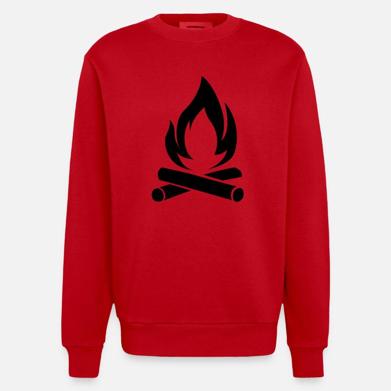 Campfire - Heavyweight Oversized Organic Crew Neck Made in EU - red