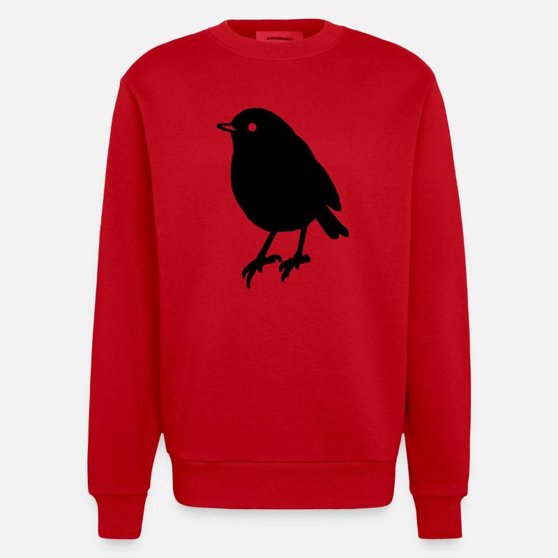 Vogel Bird Geschenk Geschenkidee - Heavyweight Oversized Organic Crew Neck Made in EU - Rot