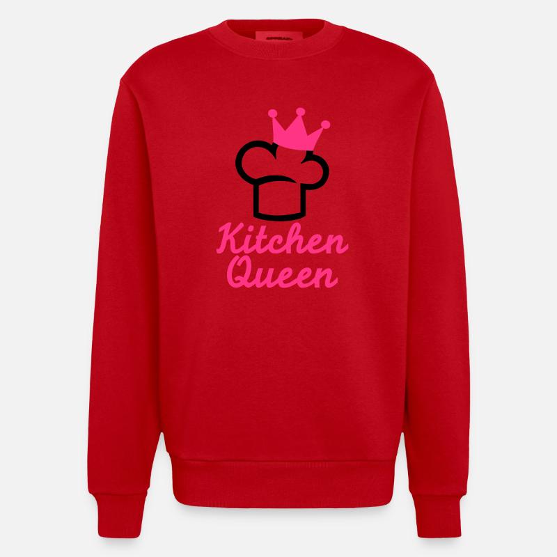 Kitchen Queen - Sweat bio épais oversize fabriqué en UE - rouge