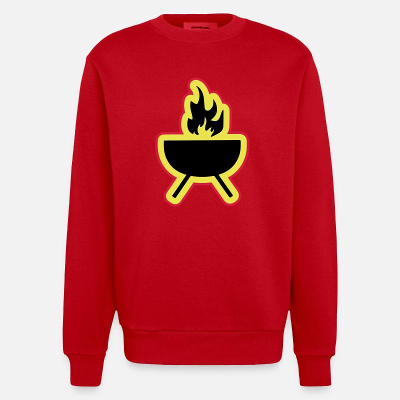 Grill Symbole Grillades - Sweat bio épais oversize fabriqué en UE - rouge