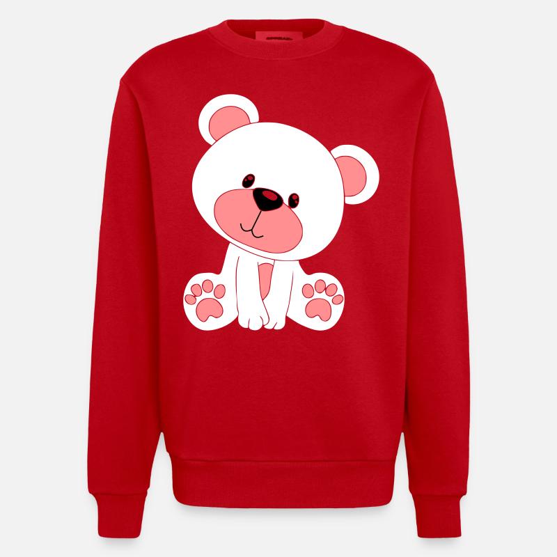 ours en peluche - Sweat bio épais oversize fabriqué en UE - rouge