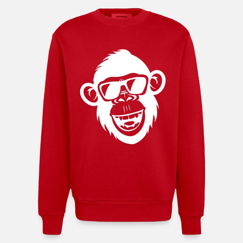 Singe Drôle Cool - Sweat bio épais oversize fabriqué en UE - rouge