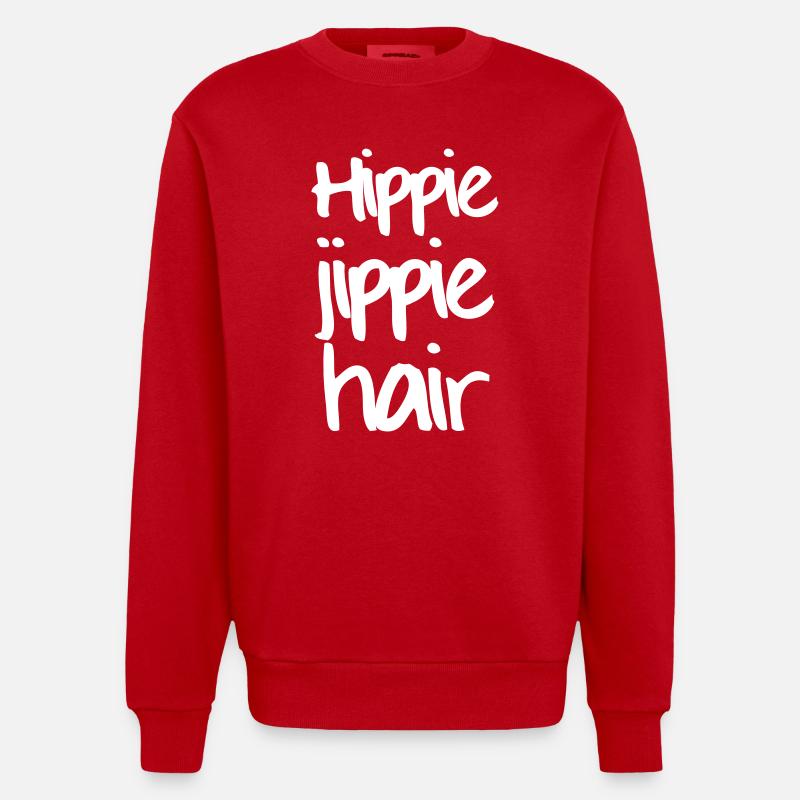 HIPPIE JIPPIE YEAH - Sweat bio épais oversize fabriqué en UE - rouge