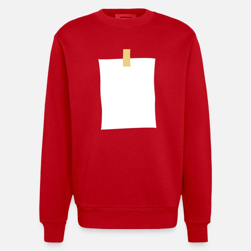 post_it_note - Sweat bio épais oversize fabriqué en UE - rouge