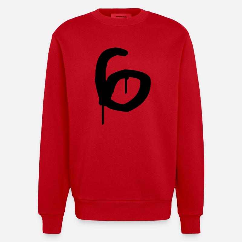 Graffiti : 6 - Heavyweight Oversized Organic Crew Neck Made in EU - red