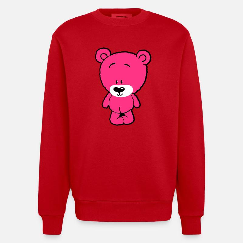 Cute Bear - Sweat bio épais oversize fabriqué en UE - rouge