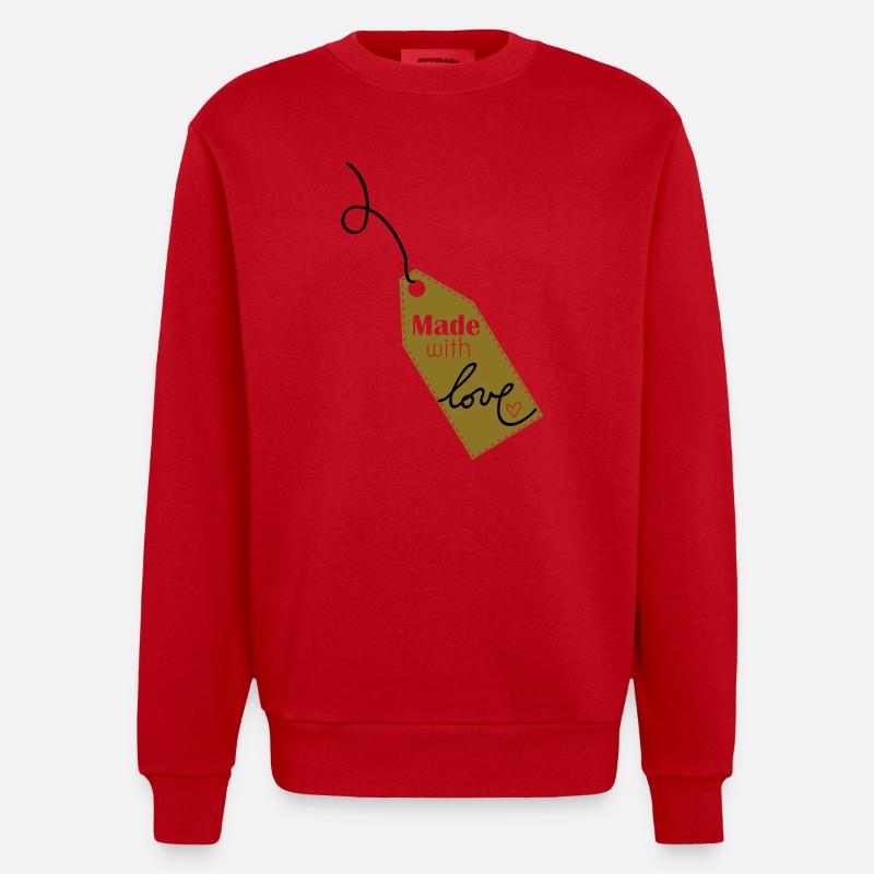 Made with love - Sweat bio épais oversize fabriqué en UE - rouge