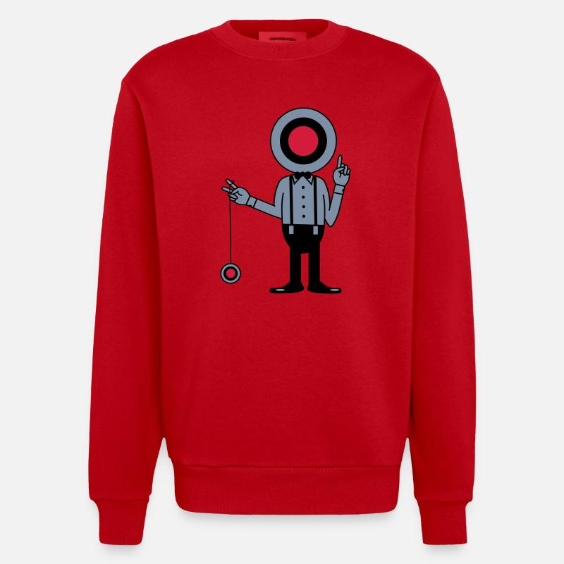 Mann mit Zielscheibe und Jojo - Heavyweight Oversized Organic Crew Neck Made in EU - Rot