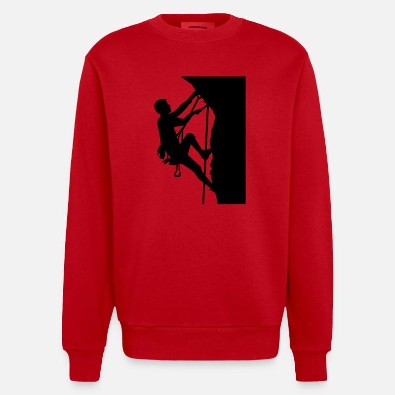Klettern - Heavyweight Oversized Organic Crew Neck Made in EU - Rot
