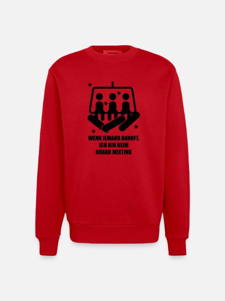 snowboard - Heavyweight Oversized Organic Crew Neck Made in EU - red